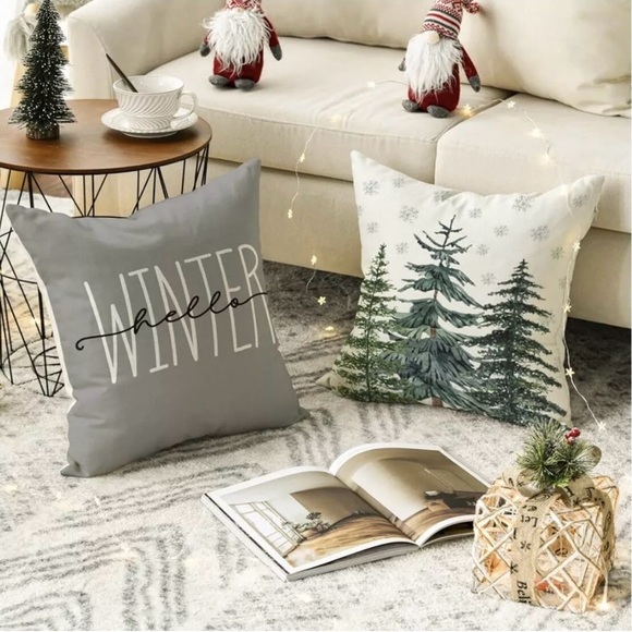 Holiday Decorative Pillow Covers 4 Pieces Winter Christmas Pillow Cases - Picture 3 of 11